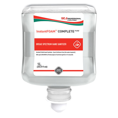 Image of SC Johnson Professional® InstantFOAM COMPLETE PURE Alcohol Hand Sanitizer, 1 L Refill, Fragrance-Free, 6/Carton