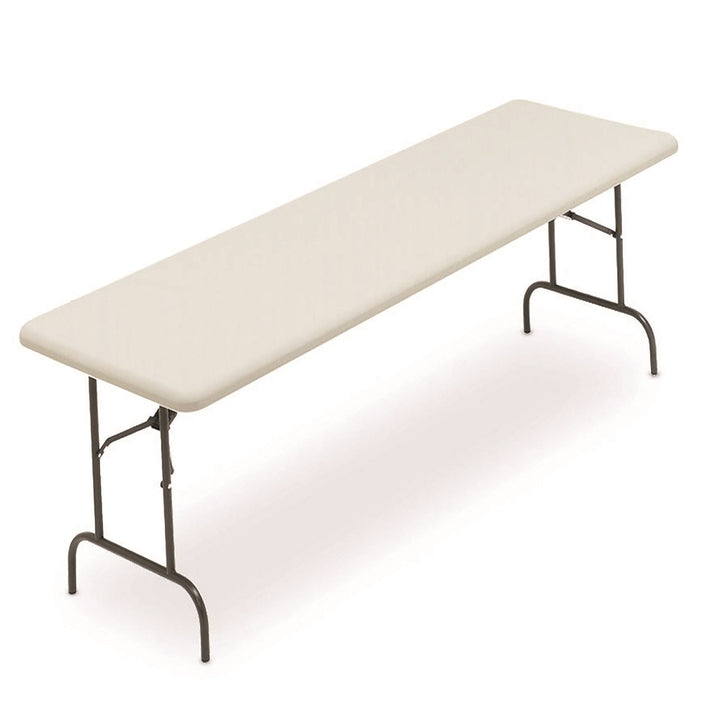 Image of Rectangular Folding Table, 600 lb weight capacity, 96" W x 29" H x 30" D, Platinum Gray