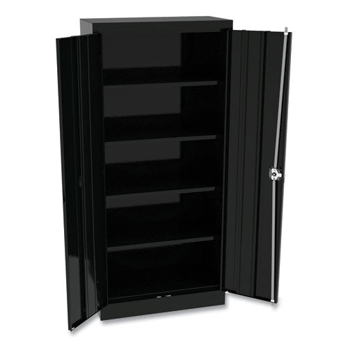 Image of Alera® Space Saver Storage Cabinet, Four Fixed Shelves, 30w X 15d X 66h, Black