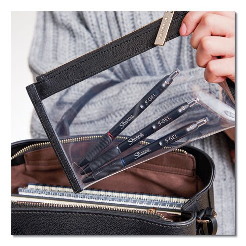 Image of Sharpie® S-Gel S-Gel High-Performance Gel Pen, Retractable, Fine 0.5 Mm, Blue Ink, Black Barrel, Dozen