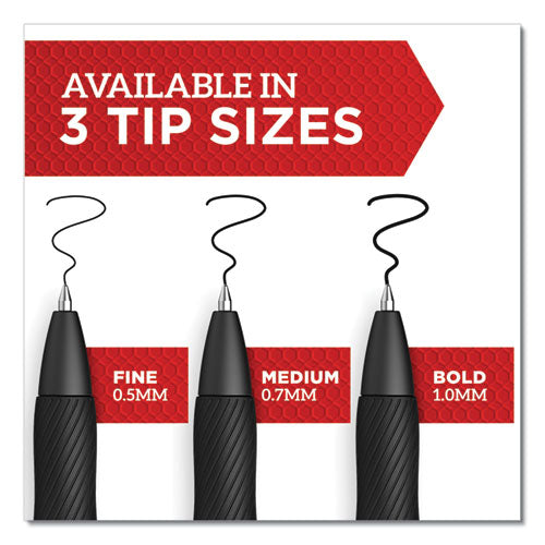 Image of Sharpie® S-Gel S-Gel High-Performance Gel Pen, Retractable, Medium 0.7 Mm, Black Ink, Black Barrel, Dozen