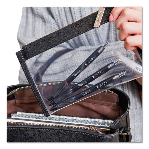 Image of Sharpie® S-Gel S-Gel High-Performance Gel Pen, Retractable, Bold 1 Mm, Blue Ink, Black Barrel, Dozen