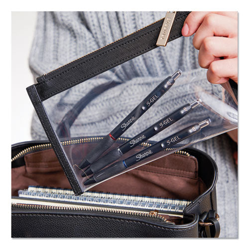 Image of Sharpie® S-Gel S-Gel High-Performance Gel Pen, Retractable, Fine 0.5 Mm, Black Ink, Black Barrel, Dozen