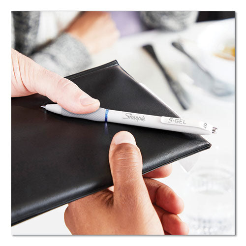 Image of Sharpie® S-Gel S-Gel Fashion Barrel Gel Pen, Retractable, Medium 0.7 Mm, Black Ink, Pearl White Barrel, Dozen