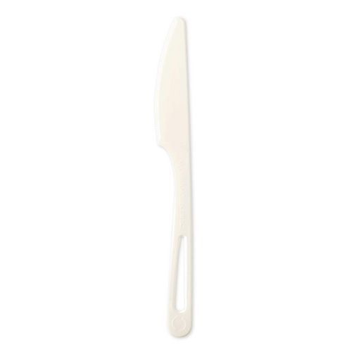 Image of World Centric® TPLA Compostable Cutlery, Knife, Plastic, White, 1,000/Carton