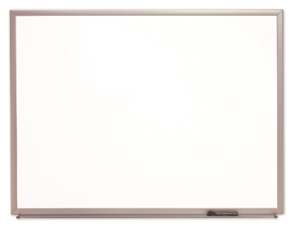 Image of Quartet/Skilcraft Dry Erase Magnetic Painted Whiteboard, Steel Surface, Brushed Silver Aluminum Frame, 48" x 36"