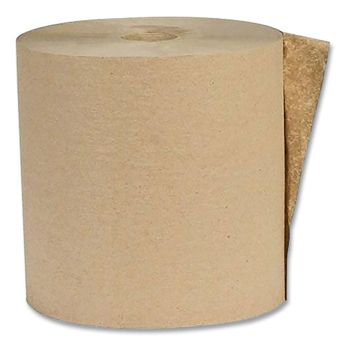 Image of Eco Green® Recycled Hardwound Paper Towels, 1-Ply, 7.88" x 800 ft, 1.6 Core, Kraft, 6 Rolls/Carton