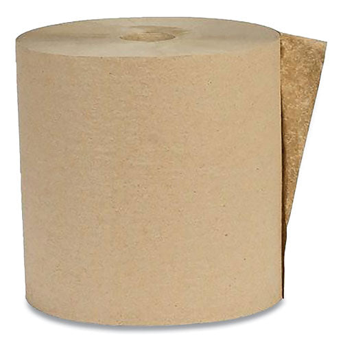 Image of Eco Green® Recycled Hardwound Paper Towels, 1-Ply, 7.88" x 800 ft, 1.8 Core, Kraft, 6 Rolls/Carton