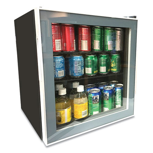 Image of Avanti 1.6 Cu. Ft. Refrigerator/beverage Cooler, 18.25 X 17.25 X 20, Black/platinum Trim Glass Door