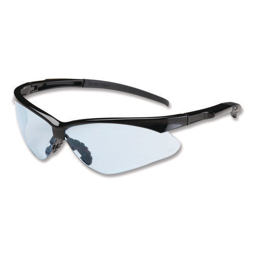 Image of Bouton® Adversary Optical Safety Glasses, Scratch-Resistant, Light Blue Lens, Black Frame