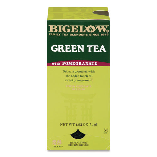 Image of Bigelow® Green Tea With Pomegranate, 0.07 Oz Tea Bag, 28/box