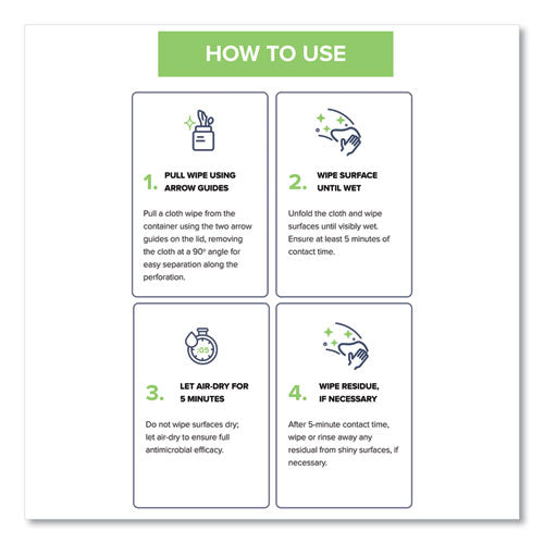 Image of Wexford Labs CleanCide Disinfecting Wipes, 1-Ply, 8 x 5.5, Fresh Scent, White, 400/Tub