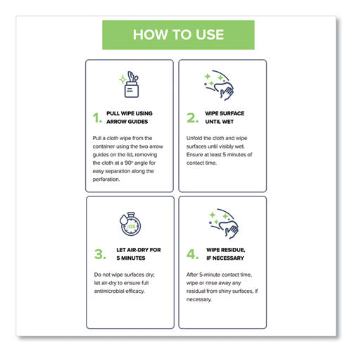 Image of Wexford Labs CleanCide Disinfecting Wipes, 1-Ply, 8 x 5.5, Fresh Scent, White, 400/Tub, 4 Tubs/Carton