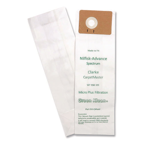 Image of Green Klean® Replacement Vacuum Bags, Fits Advance Spectrum/clarke Carpetmaster, 10/pack