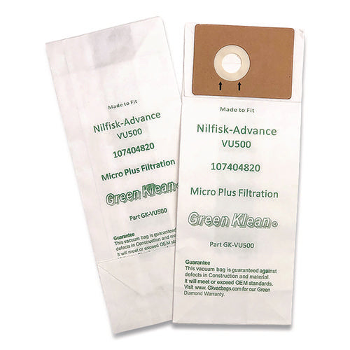 Image of Green Klean® Replacement Vacuum Bags, Fits Advance Vu500, 10/pack