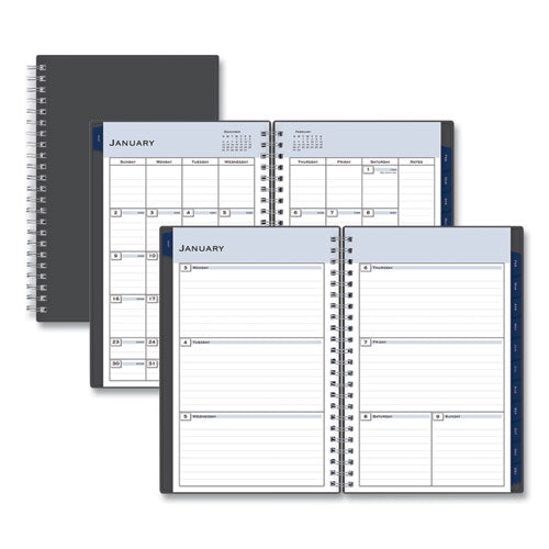 Image of Blue Sky® Passages Weekly/Monthly Planner, 8 x 5, Charcoal Cover, 12-Month (Jan to Dec): 2025