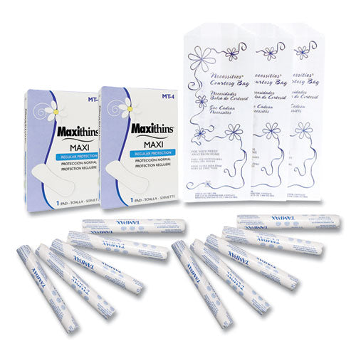 Image of HOSPECO® Vended Menstrual Care Refill Kit, 60 Pads, 60 Tampons, 60 Disposable Bags, 180/carton