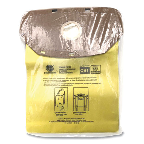 Image of Hoover® Commercial Disposable Closed Collar Vacuum Bags, Allergen Cb1, 10/pack