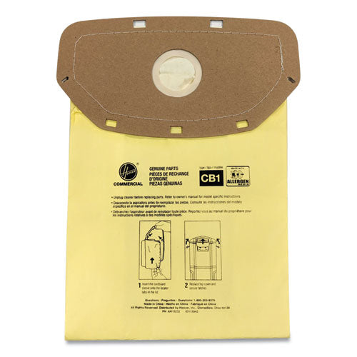 Image of Hoover® Commercial Disposable Closed Collar Vacuum Bags, Allergen Cb1, 10/pack