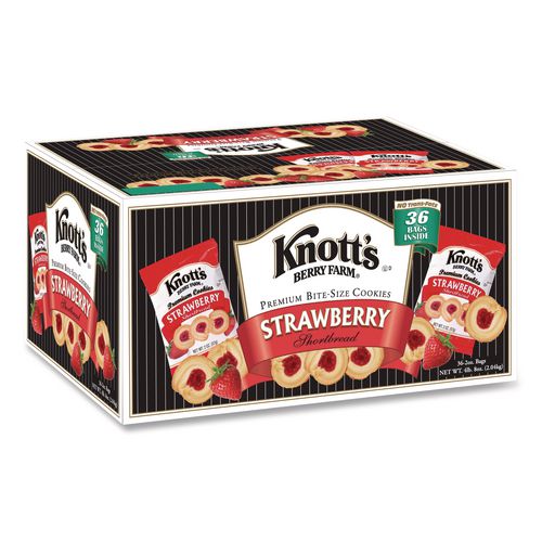 Image of Knott's Berry Farm® Premium Berry Jam Shortbread Cookies, Strawberry, 2 Oz, 36/carton