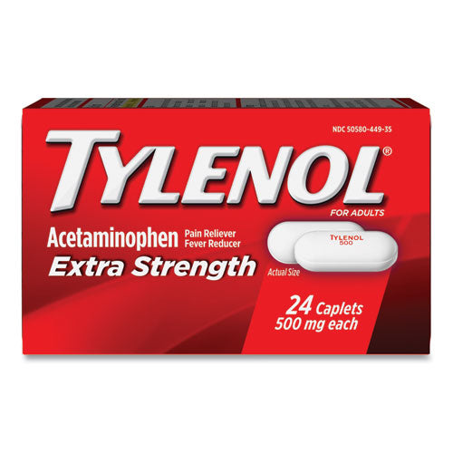 Image of Tylenol® Extra Strength Pain Reliever Caplets, 24 Caplets