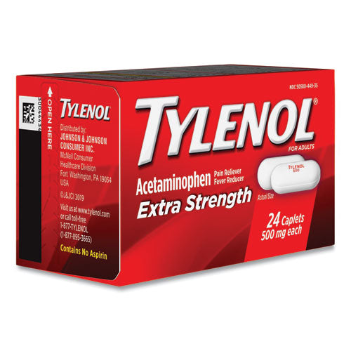 Image of Tylenol® Extra Strength Pain Reliever Caplets, 24 Caplets