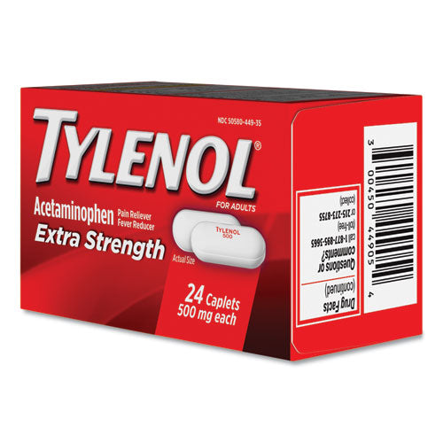 Image of Tylenol® Extra Strength Pain Reliever Caplets, 24 Caplets