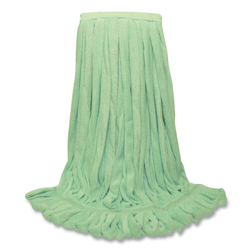 Image of O'Dell® Echofiber Microfiber Loop Mop, Large, Split Microfiber, 16 X 16, 1.5" Headband, Green, 12/carton