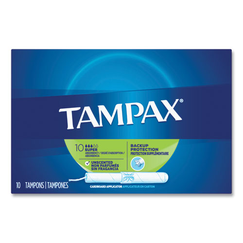 Image of Tampax® Cardboard Applicator Tampons, Super, 10/box