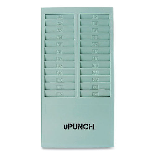 Image of uPunch Time Card Rack, 24 Pockets, Gray
