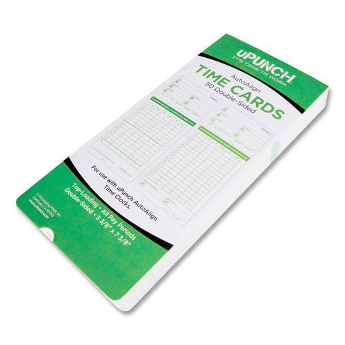 Image of uPunch Time Clock Cards For Upunch Hn3000, Two Sides, 7.37 X 3.37, 50/pack