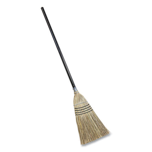 Image of Quickie® Bulldozer Heavy-Duty Outdoor Broom, Natural-Fiber Bristles, 54" Overall Length, Black/natural