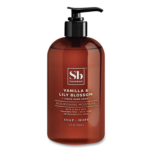 Image of Soapbox Hand Soap, Vanilla and Lily Blossom Scent, 12 oz, 12/Carton