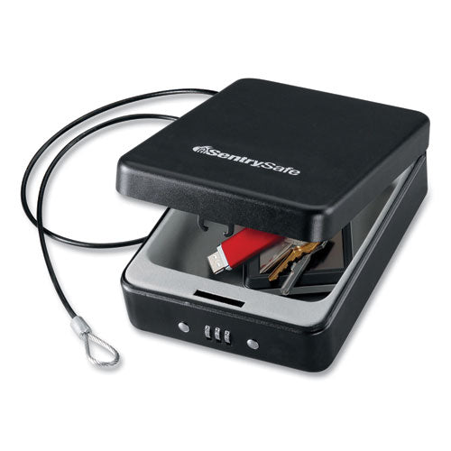 Image of Sentry® Safe P005C Portable Combination-Lock Security Safe, 0.05 cu ft, 5.9 x 8 x 2.6,  Black