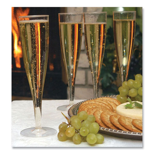 Image of Tablemate® Plastic Champagne Glasses, 5 Oz, Clear, 10/pack