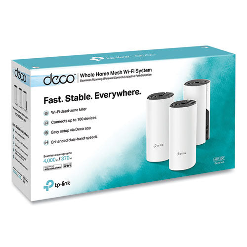 Image of TP-Link Deco M4 Ac1200 Whole Home Mesh Wi-Fi System, 2 Ports, Dual-Band 2.4 Ghz/5 Ghz