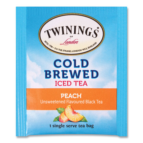 Image of TWININGS® Cold Brew Iced Tea Bags, Peach, 0.07 Oz Tea Bag, 20/box