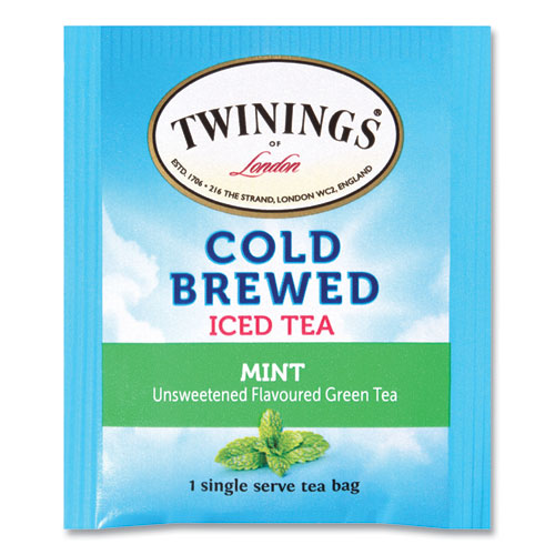 Image of TWININGS® Cold Brew Iced Tea Bags, Mint, 0.07 Oz Tea Bag, 20/box