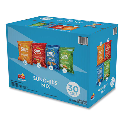 Image of SunChips® Variety Mix, Assorted Flavors, 1.5 Oz Bags, 30 Bags/box
