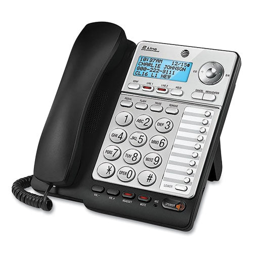 Image of AT&T® Ml17928 Two-Line Corded Speakerphone, Black/silver