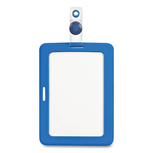 Image of Cosco® Myid Badge Holder, Vertical/horizontal, 3 5/8 X 2 1/4, Blue, 1/ea