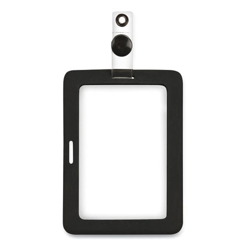 Image of Cosco® Myid Badge Holder, Vertical/horizontal, 3 5/8 X 2 1/4, Black, 1/ea