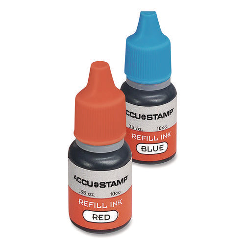 Image of COSCO Accu-Stamp Refill Ink, 0.35 Oz, Blue/red