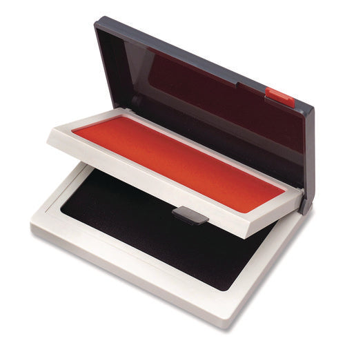 Image of COSCO 2000 PLUS Two-Color Felt Stamp Pad Case, 4" x 2", Black/Red