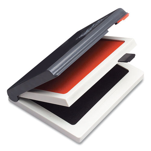 Image of COSCO 2000 PLUS Two-Color Felt Stamp Pad Case, 4" x 2", Black/Red