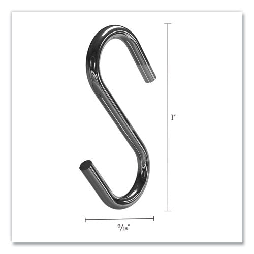 Image of deflecto® S Hooks, Metal, Silver, 50/pack
