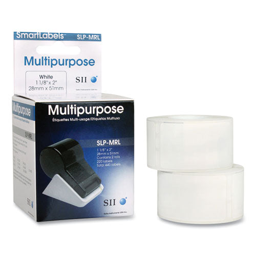 Image of Seiko Slp-Mrl Self-Adhesive Multipurpose Labels, 1.12" X 2", White, 220 Labels/roll, 2 Rolls/box