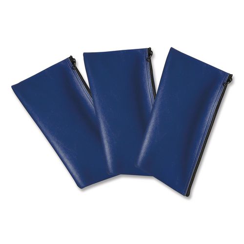 Image of Honeywell Multipurpose Zipper Deposit Bags, Polyester, 11.3 X 6.3, Blue, 3/pack