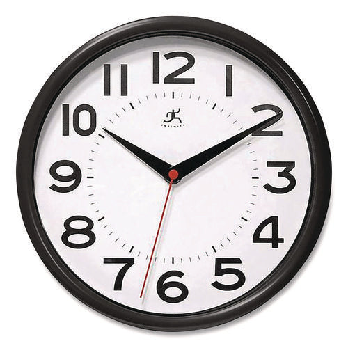 Image of Infinity Instruments Metro Wall Clock, 9" Diameter, Black Case, 1 Aa (sold Separately)