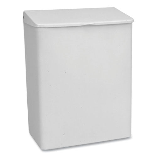 Image of Impact® Enamel Feminine Napkin Receptacle, Metal, White
